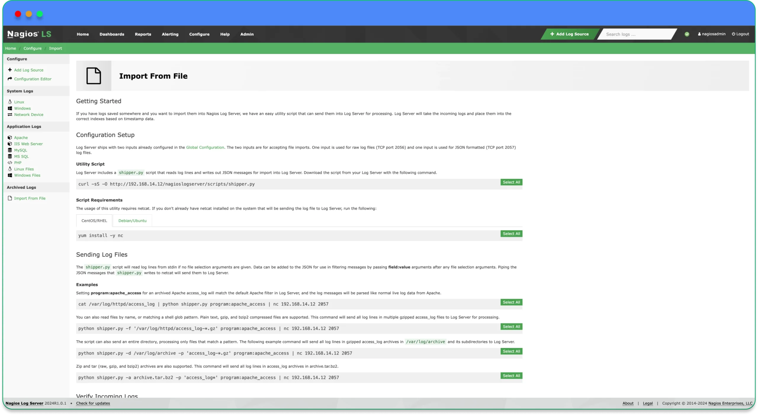 Receive log data from a designated source with just a few clicks using easy to follow step by step instructions.