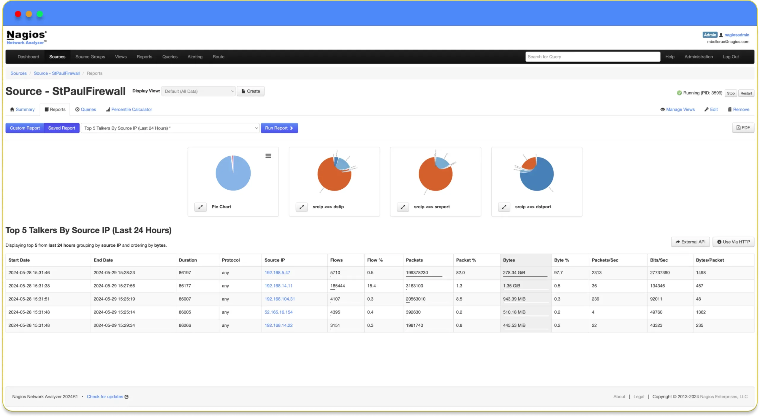 Individualized queries, views, and reports give you the ability to monitor network usage of specific applications.