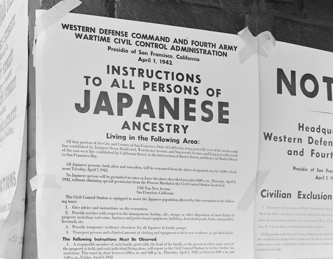 Exclusion Order directing removal of persons of Japanese ancestry 