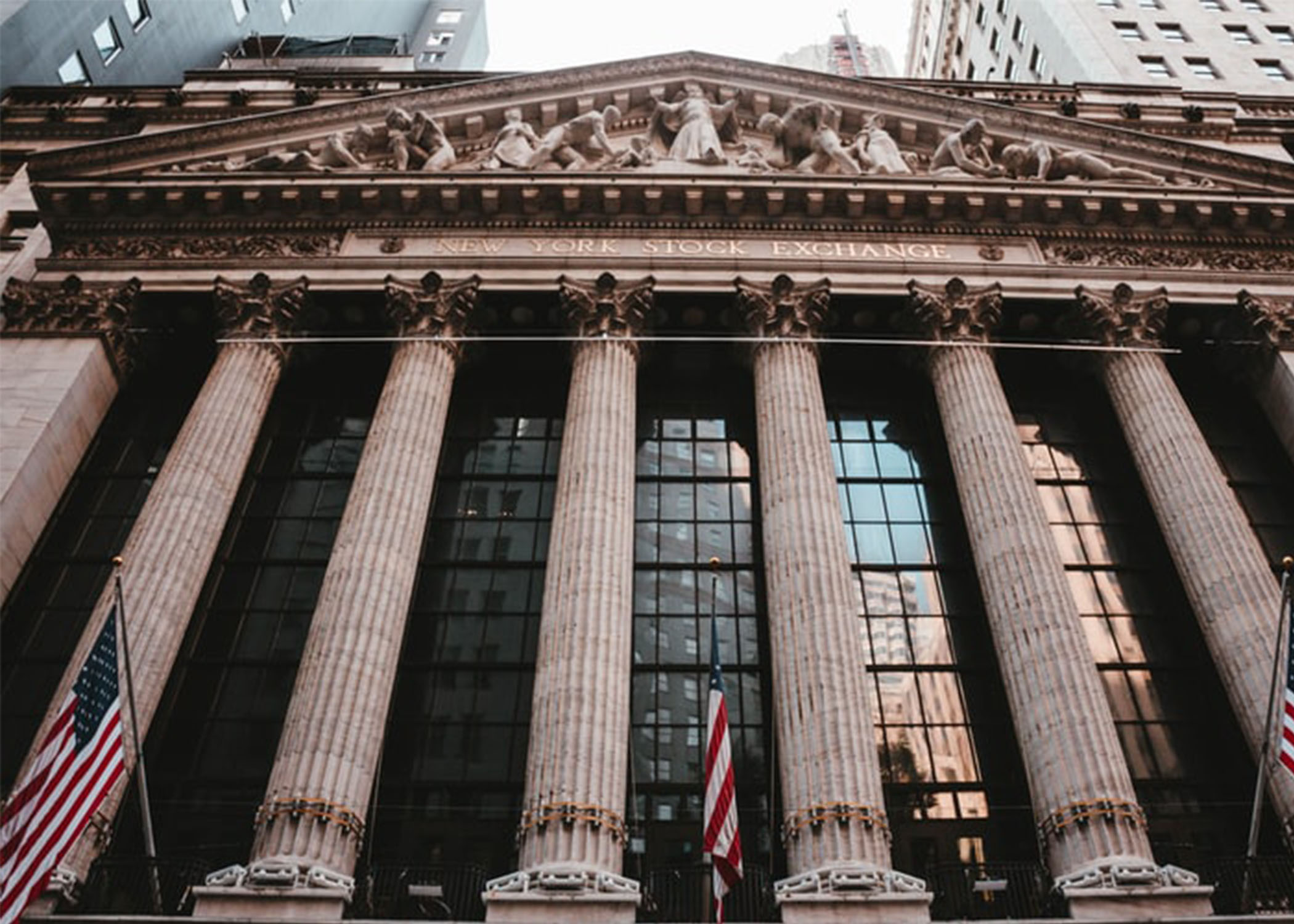 Front columns of the New York Stock Exchange building.