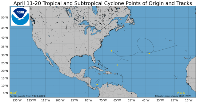  April 11-20 Tropical Cyclone Genesis Climatology