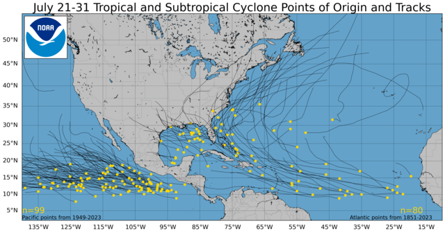  July 21-31 Tropical Cyclone Genesis Climatology