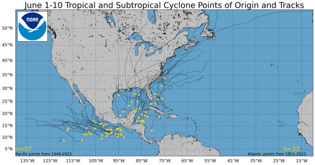  June 1-10 Tropical Cyclone Genesis Climatology