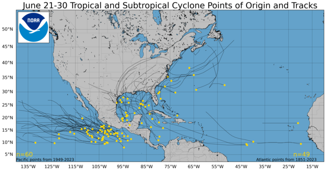  June 21-30 Tropical Cyclone Genesis Climatology