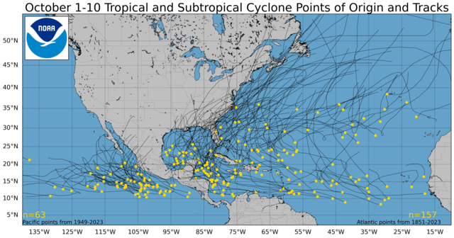  October 1-10 Tropical Cyclone Genesis Climatology