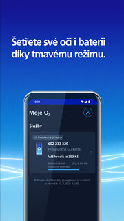 Snímek obrazovky aplikace Moje O2