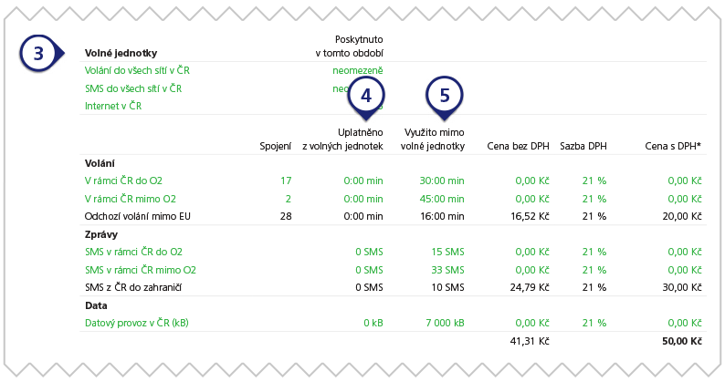Užívání služeb ve vyúčtovacím období