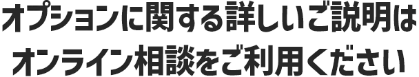 オプションに関する詳しいご説明は、オンライン相談をご利用ください