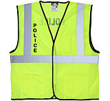 Image of MCR Safety Luminator Series Hi Vis Reflective Lime Safety Vest w/Police Logo