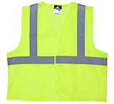 Image of MCR Safety Hi Vis Reflective Safety Vest, ANSI Type R Class 2, Mesh with 2in Silver Stripes, Hook and Loop Front Closure