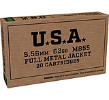 Image of Winchester USA Limited 5.56x45mm NATO 62 Grain Green Tip M855 Full Metal Jacket Boat Tail (FMJBT) Brass Cased Centerfire Rifle Ammunition