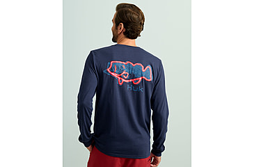 Image of HUK Performance Fishing Graphic Long Sleeve Tee - Mens, Naval Academy, Large, H1000533-413-L