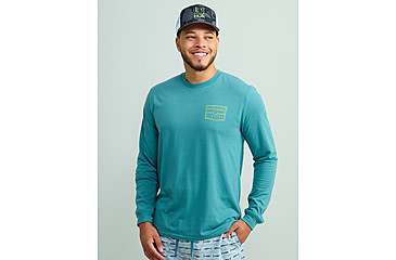 Image of HUK Performance Fishing Graphic Long Sleeve Tee - Mens, Storm Blue, Medium, H1000533-394-M