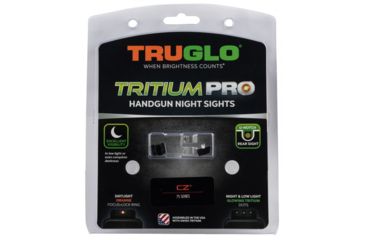 Image of TruGlo Tritium Pro Night Sights CZ 75 Tritium Green Tritium W/Orange Outline Fr, TG-TG231Z1C