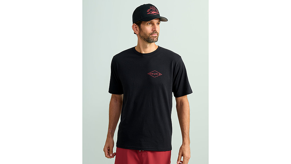 HUK Performance Fishing Race Flag Tee - Mens, Black, Medium, H1000517-001-M