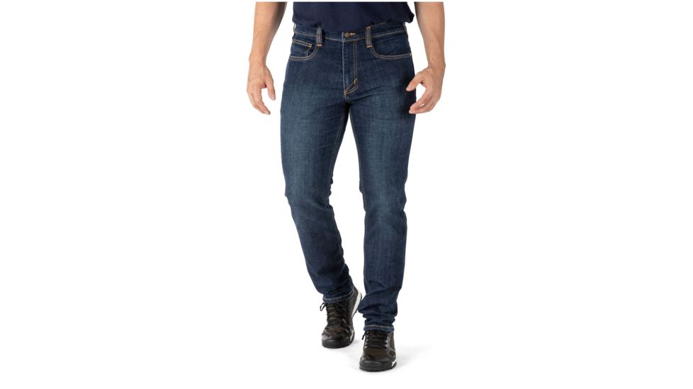 5.11 Tactical Defender-Flex Slim Jean - Mens, Stone Wash Indigo, 36-34, 74465-648-36-34