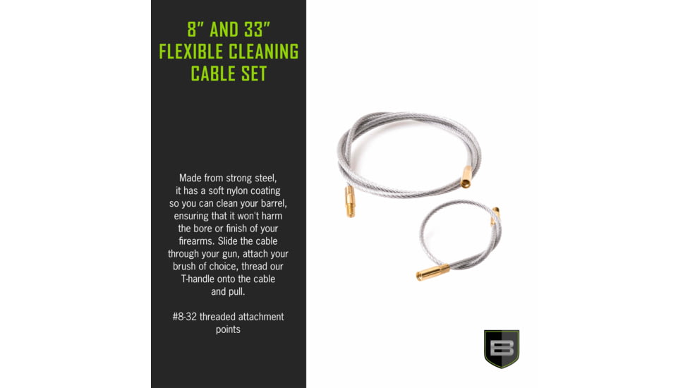 Breakthrough Clean Technologies Nylon Coated Steel Cable with Brass Threads - 2 per Set, 1 -8in, BT-SCBT-SET