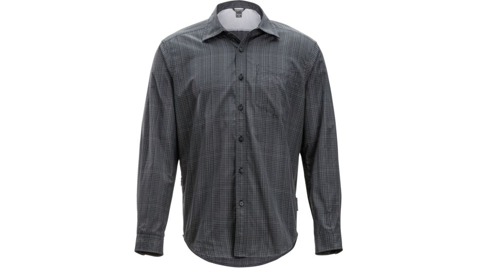 DEMO, ExOfficio Salida Ombre Plaid Long Sleeve - Mens, Medium, Black, 1001-3144-Black-M