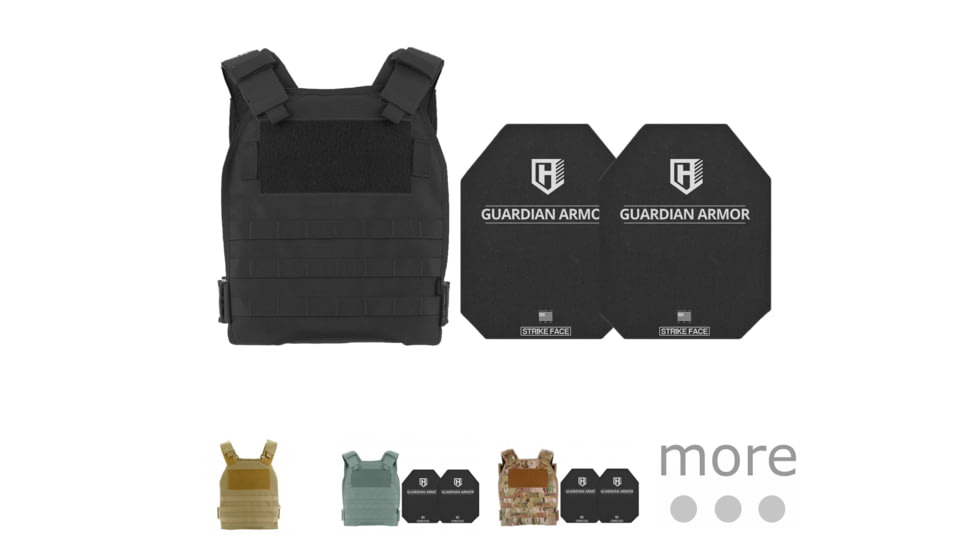 HighCom Security CAP Series Rifle Armor Kit Plate Carrier w/Guardian RSTP Ceramic Plates w/UHMWPE Backing, Black, Coyote Tan, Foliage Green, MultiCam, Navy Blue, OD Green