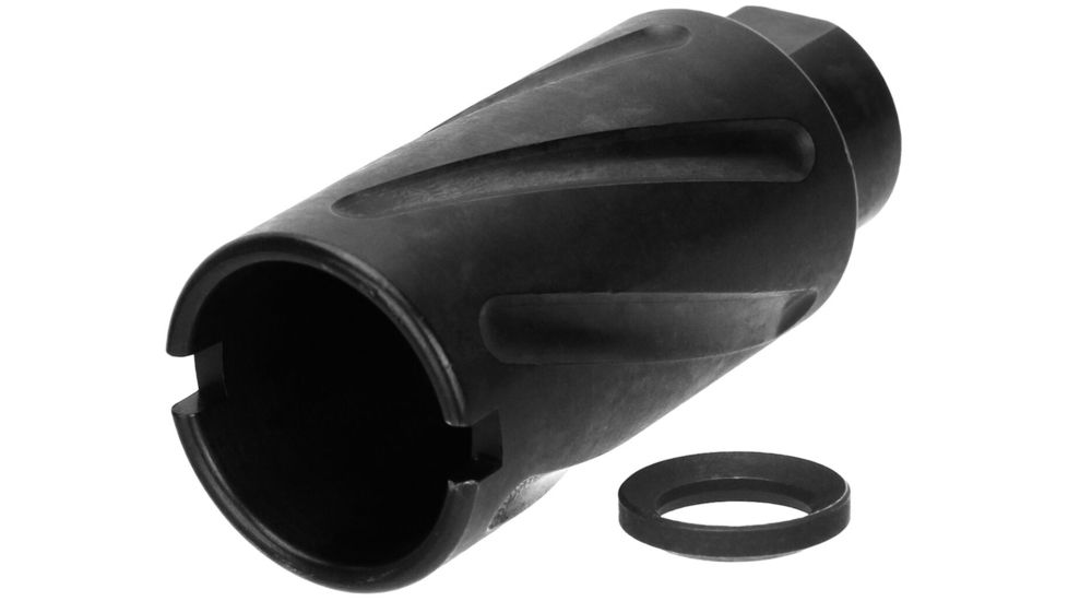 TacFire 9mm 1/2X36 Flash Can Muzzle Brake, Black, MZ1007-9MM