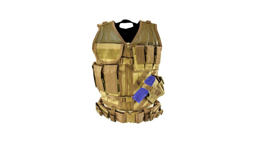 VISM Military Tactical Vest, Medium - Extra Large, Tan, CTV2916T