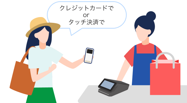 クレジットカードで or タッチ決済で