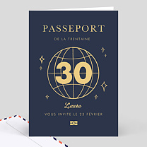 Invitation Anniversaire Adulte Passeport