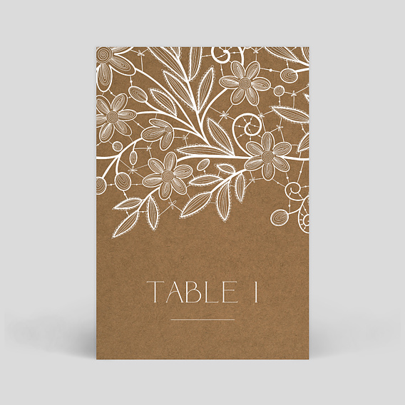 Marque-table mariage Dentelle Kraft II