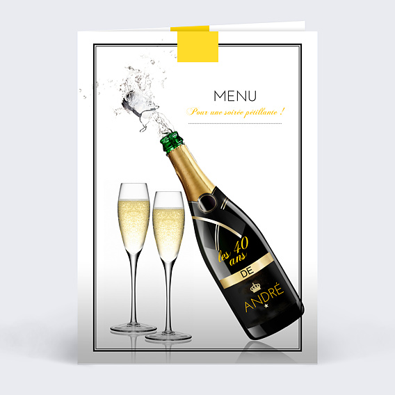 Menu Anniversaire  Champagne