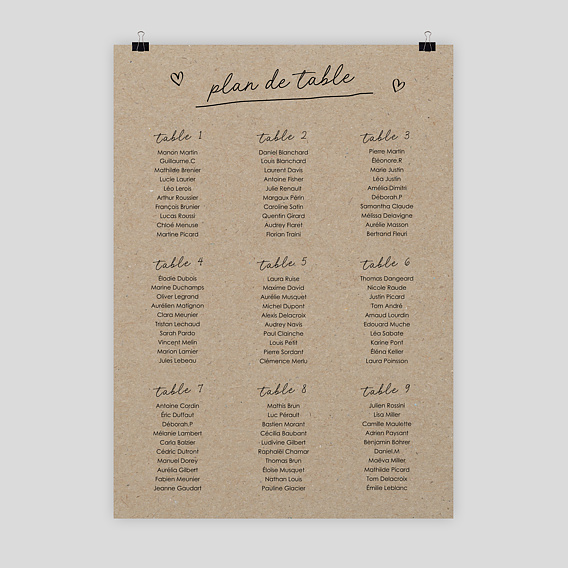 Plan de Table Mariage Message Humoristique