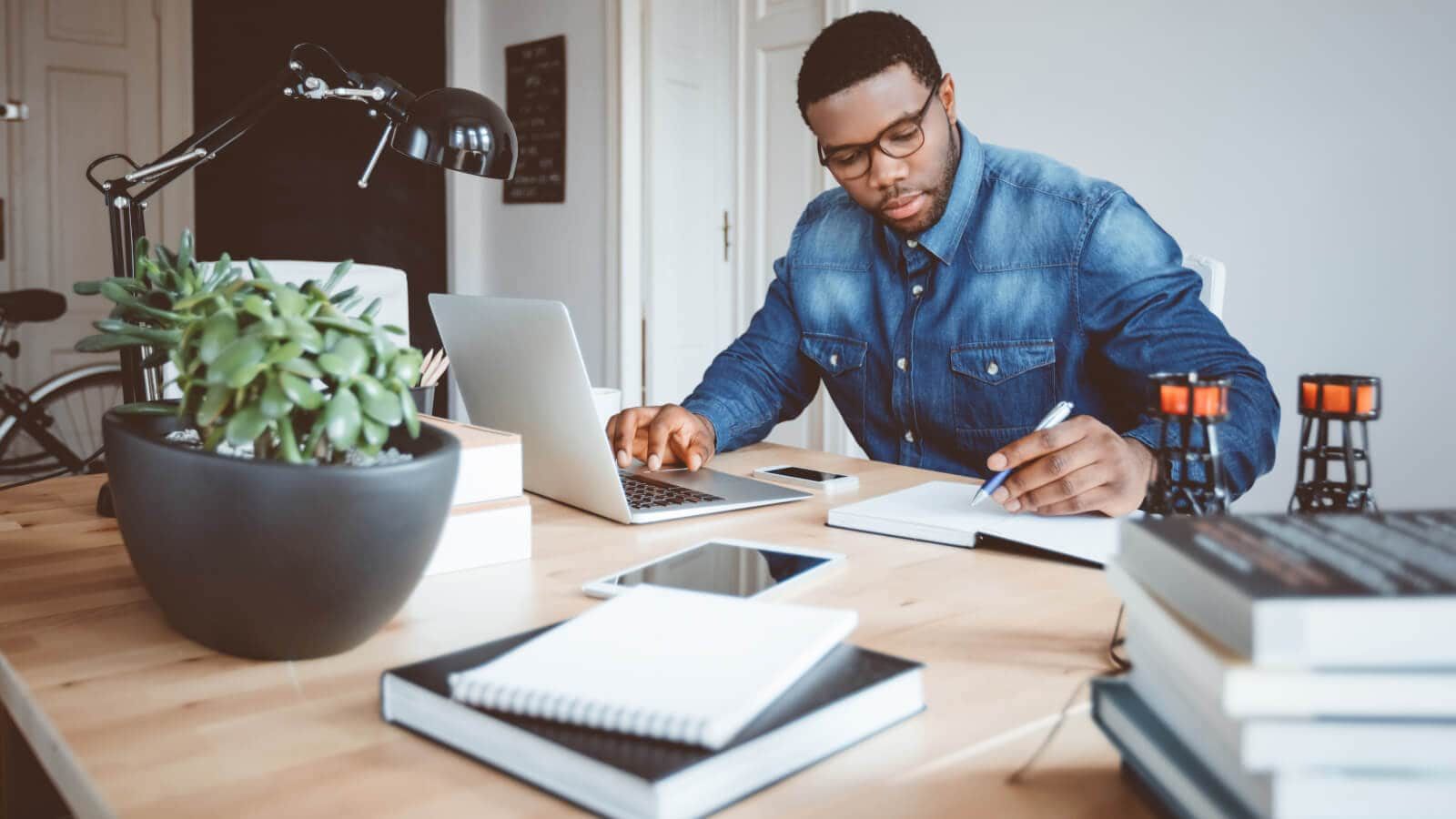 Man working at desk