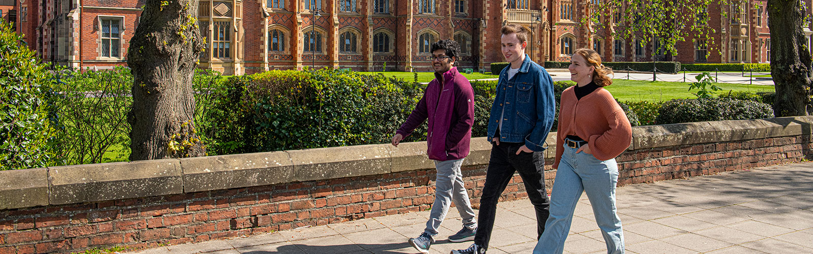 Students walking past the Lanyon