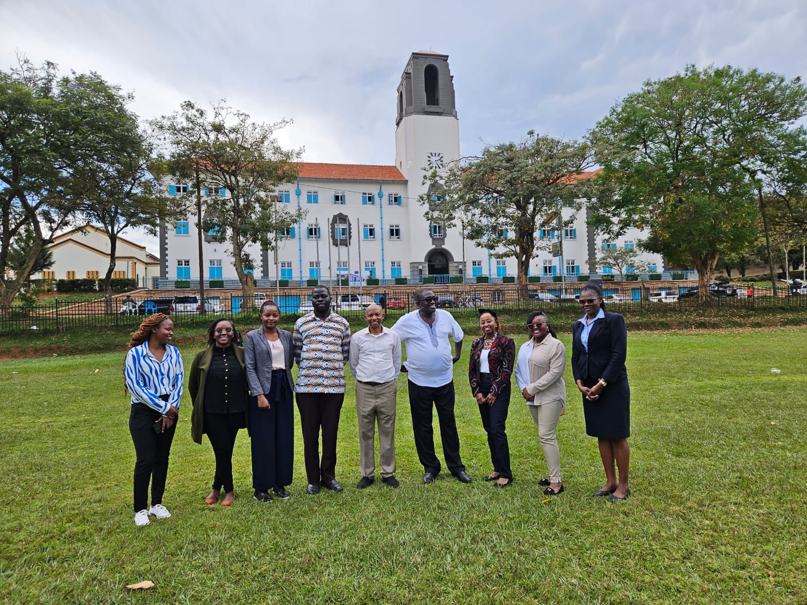 Rsif delegation pose for group photo with Makerere University faculty members.