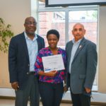 Pauline with her Supervisor Prof Brajendra Mishra and her mentor Prof. Wole Soboyejo at WPI