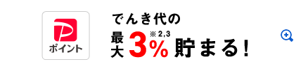 PayPayポイント でんき代の最大3%＊2＊3貯まる！