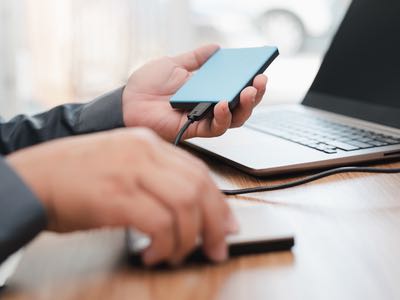 Man holding hard drive