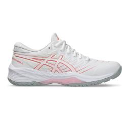 Squash Shoes - Asics Gel-Netburner 21 D Wide White Papaya Court Shoe