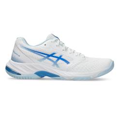 Squash Shoes - Asics Netburner Ballistic FF 3 White Blue Coast Court Shoe