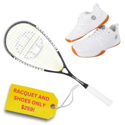 Squash Racquets, Squash Shoes, Two Packs You Save STACKS! - Unsquashable SYN-TEC 125 Racquet and Shoes