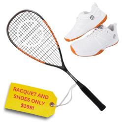 Squash Racquets, Squash Shoes, Two Packs You Save STACKS! - UNSQUASHABLE Y-4000 Squash Racquet and Shoes