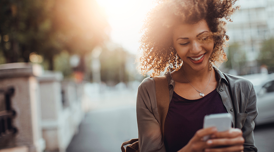 Woman enjoying her phone