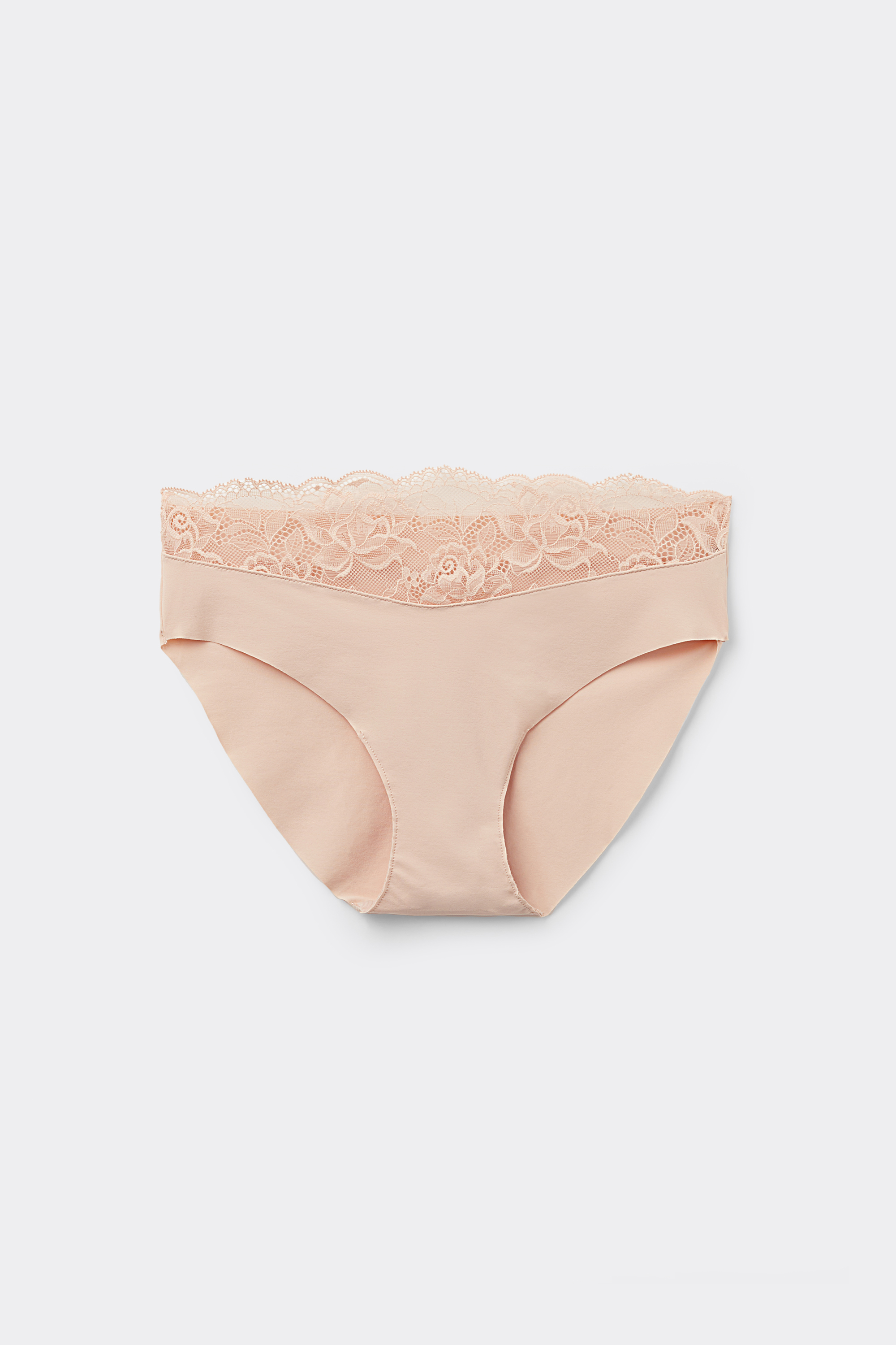 Laser Cut Microfibre Knickers with Lace