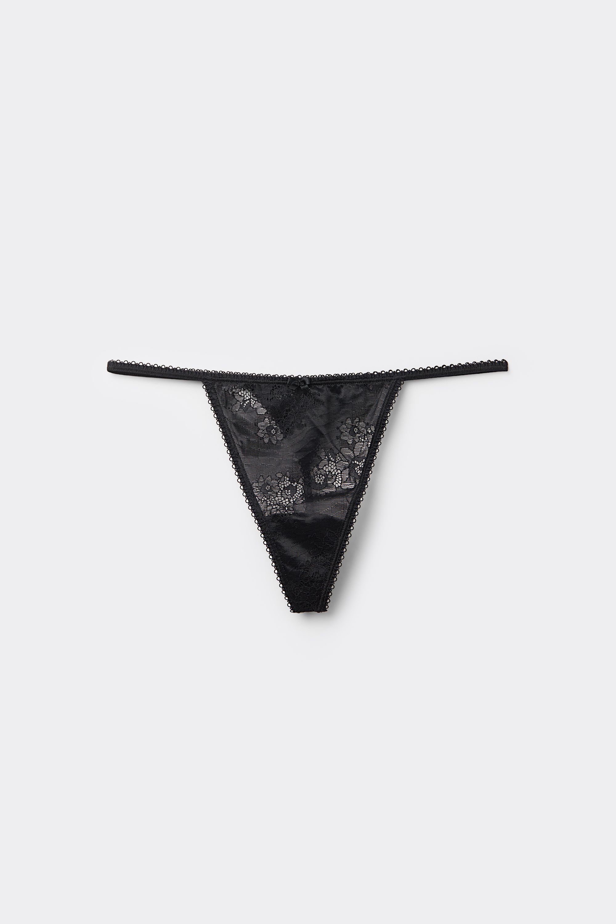 String À Côtés Ficelle Façon Tanga Noir Opulence