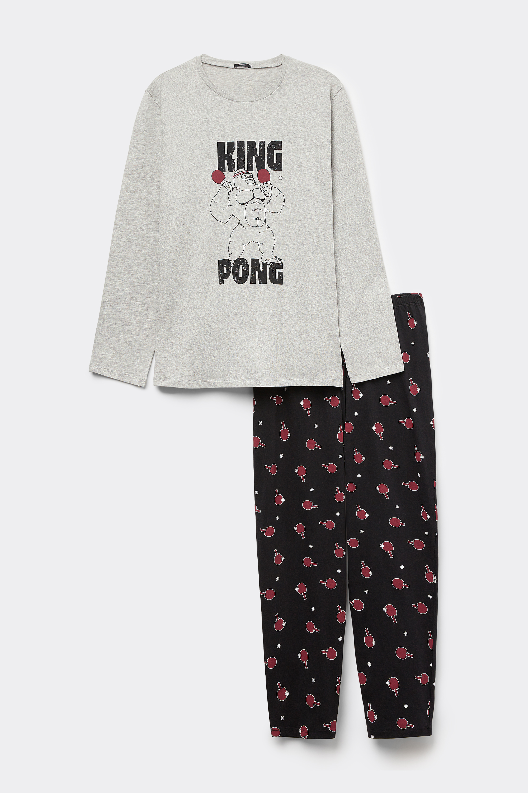 Pijama Comprido Algodão Estampado "King Pong"