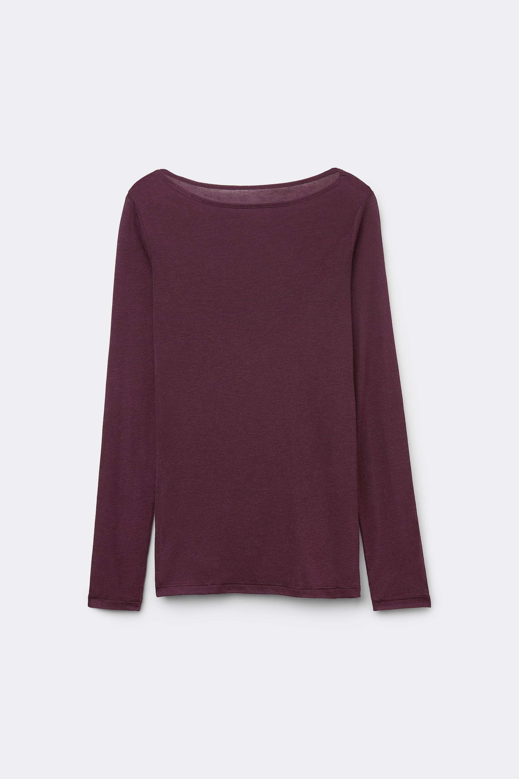 Pull avec Col Bateau en Viscose et Laine Mérinos