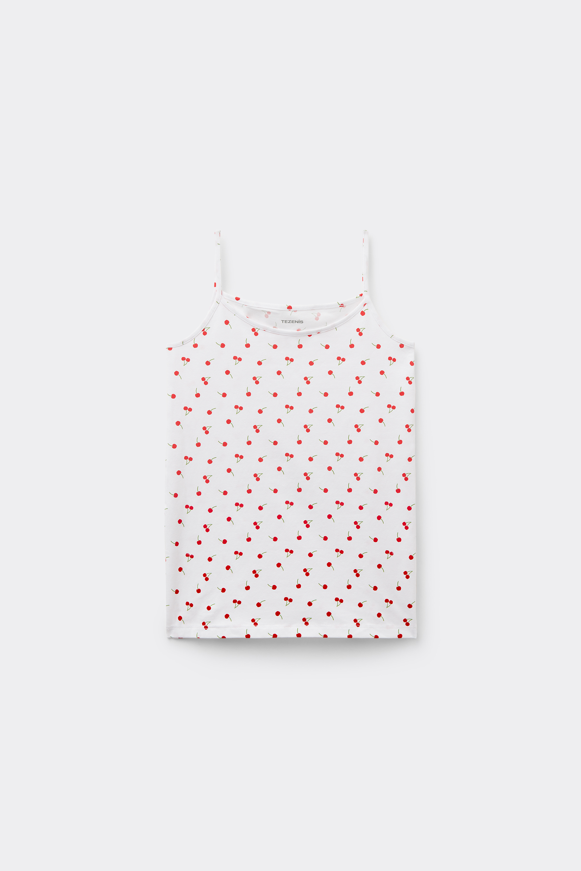 Camiseta de Tirantes Finos y Cuello Redondo de Algodón Estampado para Niña