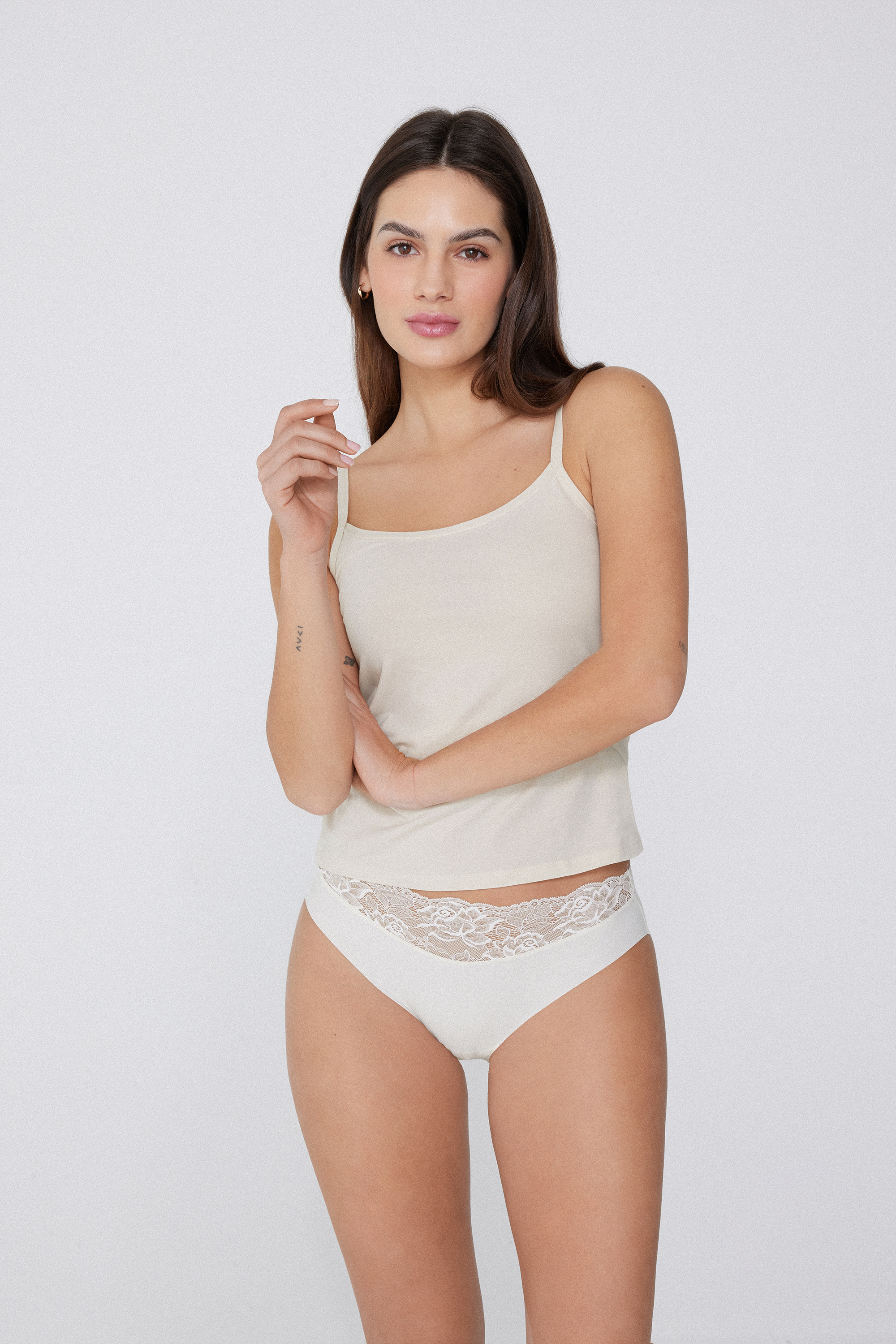 Laser Cut Microfibre Knickers with Lace