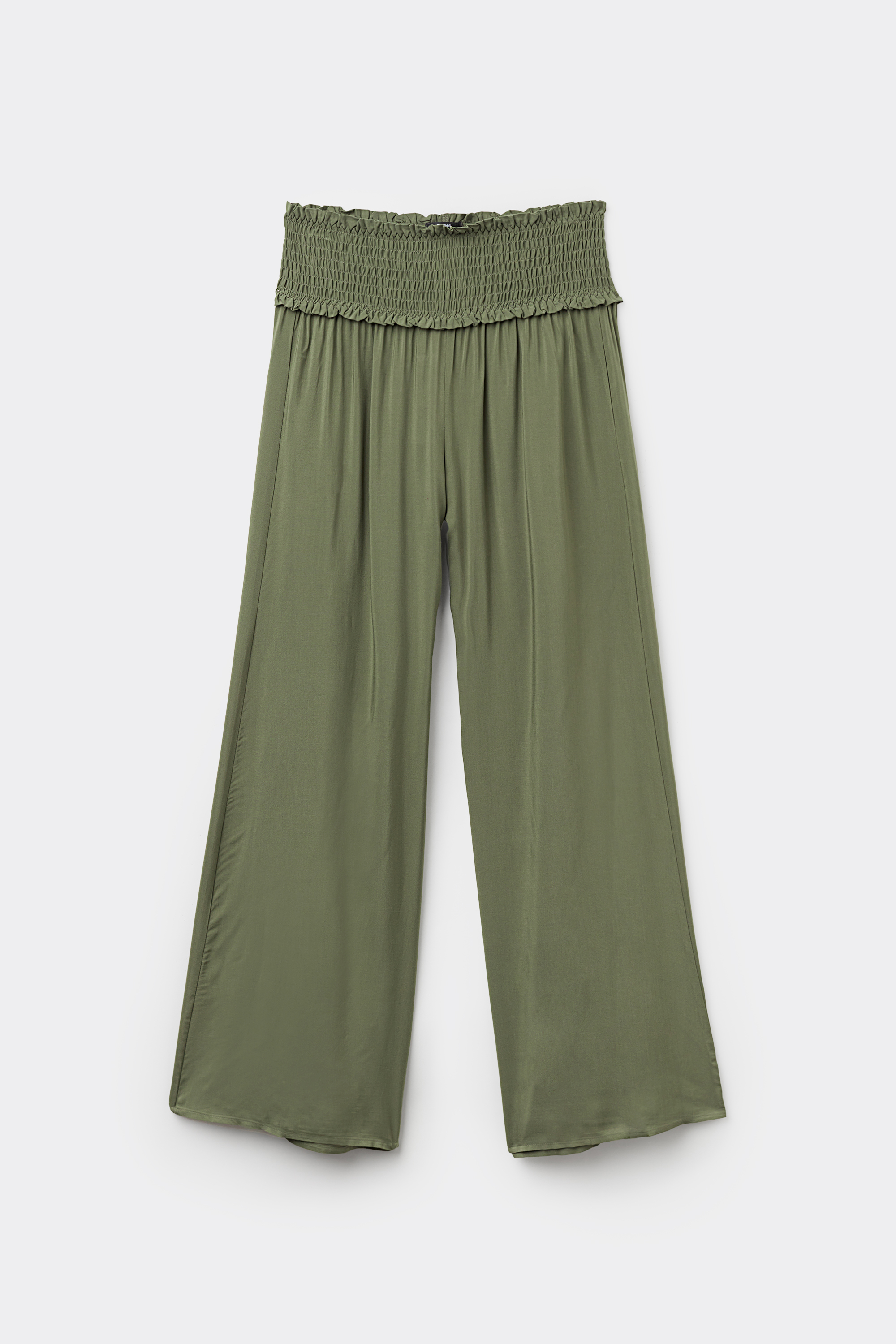 Stitched-Smock Canvas Cropped Trousers