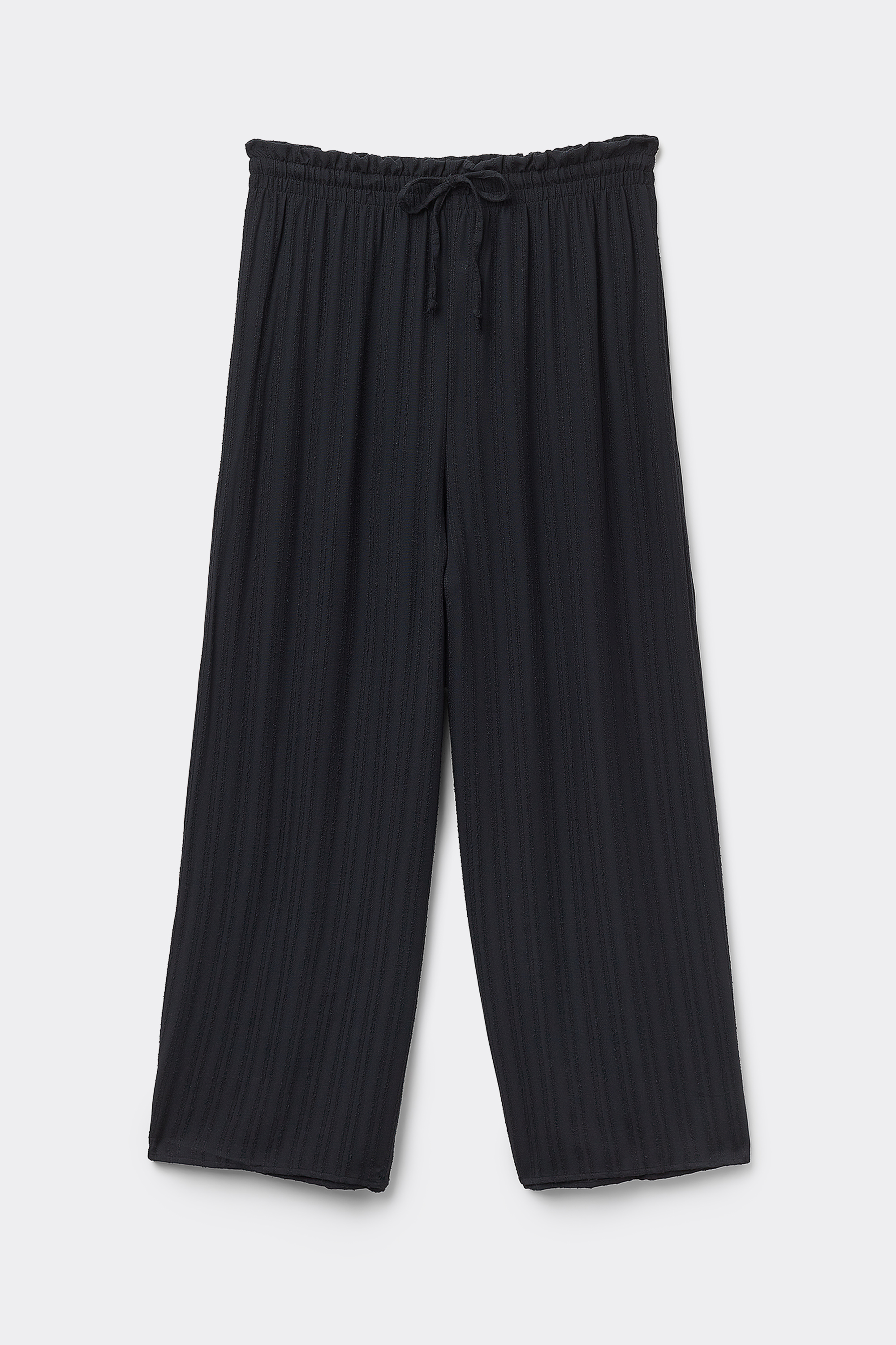 Long 3D-Effect Canvas Palazzo Trousers