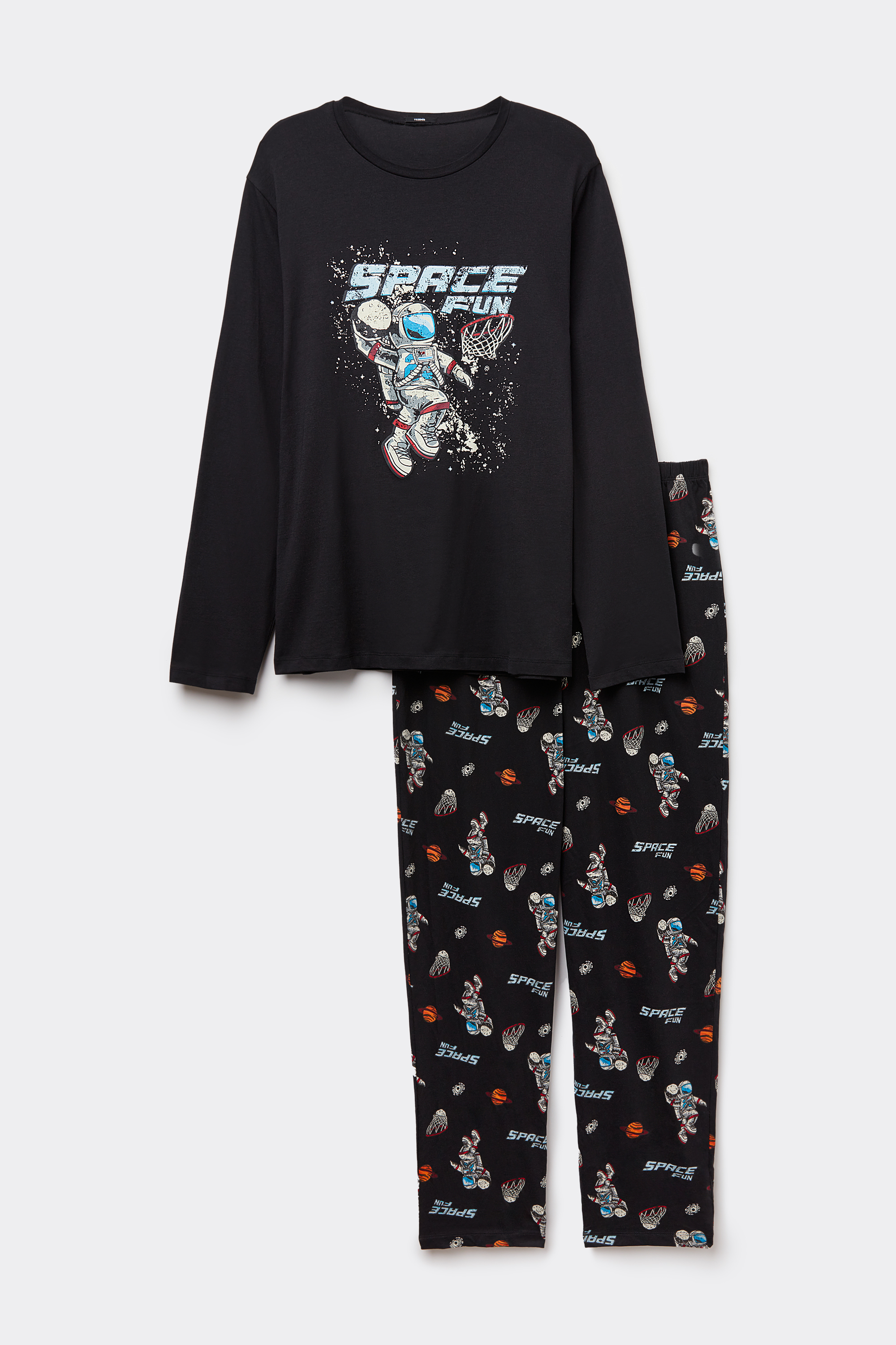 Pijama Llarg de Cotó amb Estampat Space